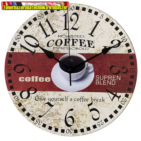 Falióra Fából - COFFEE - Átmérő:30 cm