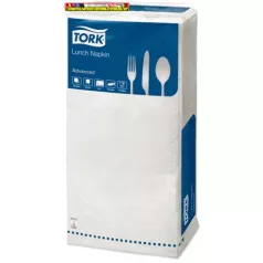   TORK Lunch Szalvéta, 1/4 hajtogatott, 2 rétegű, 32,5x32,8 cm, Advanced,  fehér (477149)