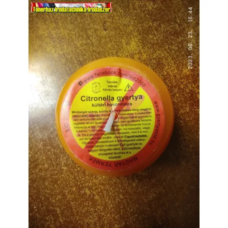 Szúnyogriasztó Citronella gyertya 9dkg (szúnyogűző)