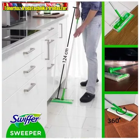 SWIFFER Sweeper Kezdőkészlet, felmosó, nedves- és száraz utántöltővel, 