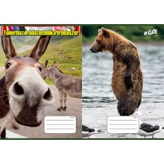   Füzet, tűzött, A5, vonalas, 32 lap, 3. osztály, COOL BY VICTORIA, Funny animals, 12-32