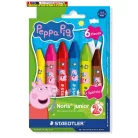 Zsírkréta, hatszögletű, jumbo, STAEDTLER „Noris® junior 224”, Peppa malac, 6 szín/dob