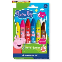   Zsírkréta, hatszögletű, jumbo, STAEDTLER „Noris® junior 224”, Peppa malac, 6 szín/dob