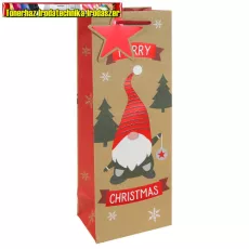 Dísztasak Clairefontaine/Eurowrap 12,7x35,5 cm boros, karácsonyi manó kraft (italtasak)