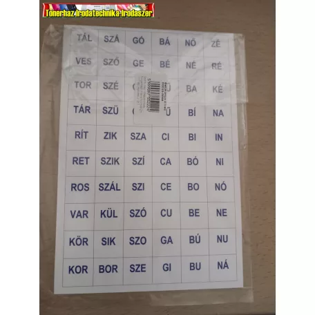 Betűkártya 4 ív/cs