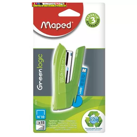 MAPED Greenlogic Pocket tűzőgép, No. 10, 15 lap,  választható színben (353210)