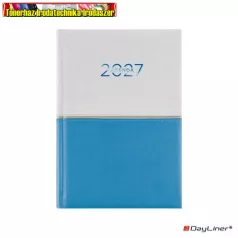   Határidőnapló DAYLINER Contrast, fehér-világoskék B/6 heti  2027 (agenda,naptár)