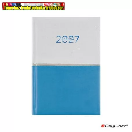 Határidőnapló DAYLINER Contrast, fehér-világoskék B/6 heti  2027 (agenda,naptár)