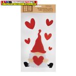 Ablakzselé 15x30 cm orrmanó szívekkel