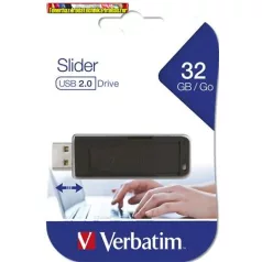 VERBATIM Slider , fekete Pendrive, 32GB, USB 2.0