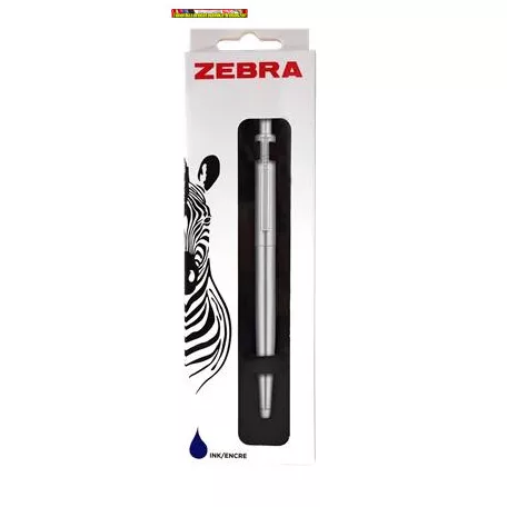 ZEBRA Golyóstoll dobozban - 901 - 0.7mm kék írásszín, ezüst színű tolltest