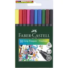   FABER-CASTELL Grip tűfilc készlet, 0,4 mm,  10 különböző szín 151610