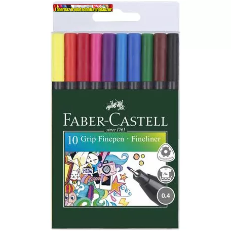 FABER-CASTELL Grip tűfilc készlet, 0,4 mm,  10 különböző szín 151610