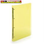   Gyűrűskönyv A4, 4 gyűrűs 2cm gerinc áttetsző PP, P+P Lines sárga