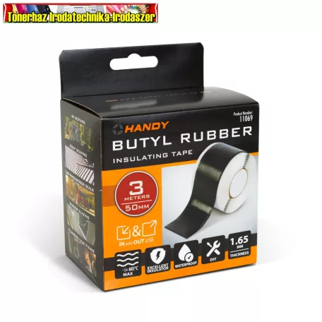 Handy 11069  Önzáró butilgumi szigetelőszalag - 3 m x 50 mm x 1,65 mm - fekete