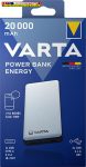  VARTA Hordozható akkumulátor, 20000 mAh ( powerbank ; ki- és bemenet: 1xUSB-C 3.0 A ; kimenet: 2x USB 2.4 A )