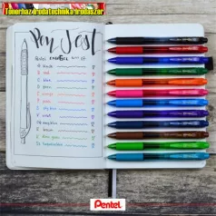   PENTEL EnerGelX BL107 Zseléstoll, 0,35 mm, nyomógombos kül. színben 