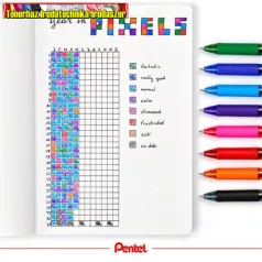   PENTEL EnerGelX BL107 Zseléstoll, 0,35 mm, nyomógombos kül. színben 