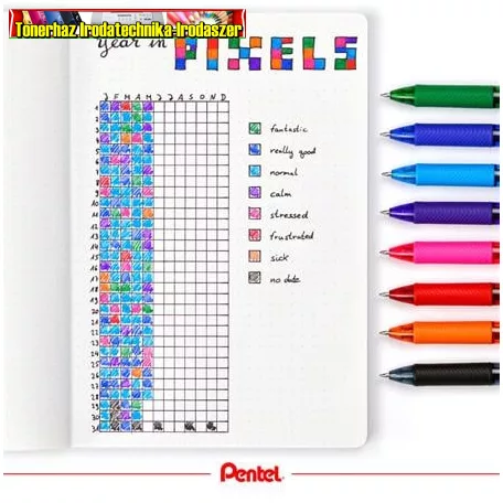 PENTEL EnerGelX BL107 Zseléstoll, 0,35 mm, nyomógombos kül. színben 