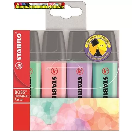 STABILO Boss Szövegkiemelő, 2-5 mm,  4 különböző pasztell szín