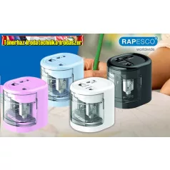   RAPESCO PS12-USB Hegyező, kétlyukú, asztali, elemes, USB töltővel, 3 színben
