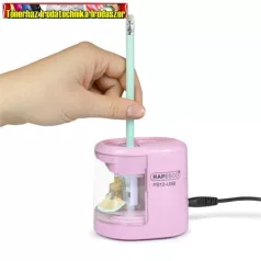   RAPESCO PS12-USB Hegyező, kétlyukú, asztali, elemes, USB töltővel, 3 színben