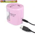 RAPESCO PS12-USB Hegyező, kétlyukú, asztali, elemes, USB töltővel, 3 színben