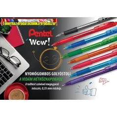 Pentel WOW BK417 nyomógombos golyóstoll kül. színben