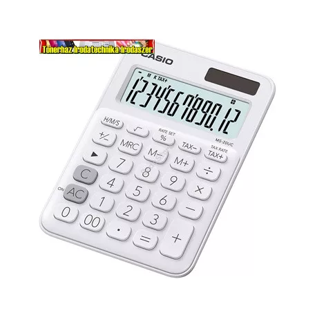 Casio MS-20 UC fehér számológép asztali 12 digit nagy, döntött kijelző (MS20)