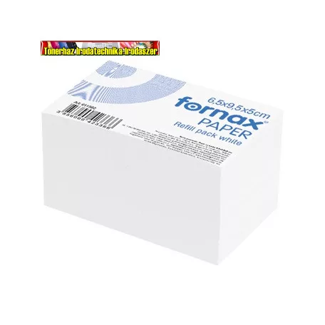 Kockatömb 6,5 x 9,5 x 5cm ragasztás nélküli FORNAX fehér (pincértömb)(pincérblokk)