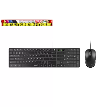 Genius SlimStar C126 USB fekete magyar billentyűzet+egér (31330007404 )