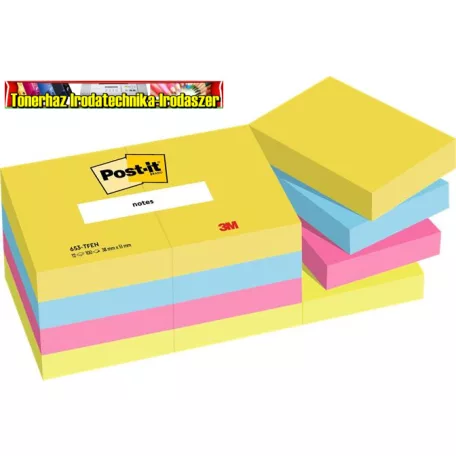 Öntapadó jegyzettömb, 38x51 mm, 100 lap, 3M POST-IT, Energetic (LP653TFEN)