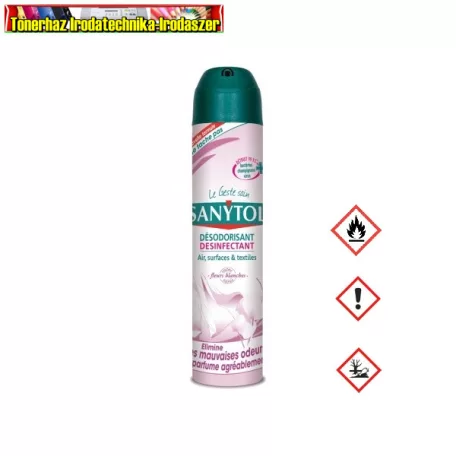 Sanytol fertőtlenítő légfrissítő aerosol, fehér virág illat - 300 ml