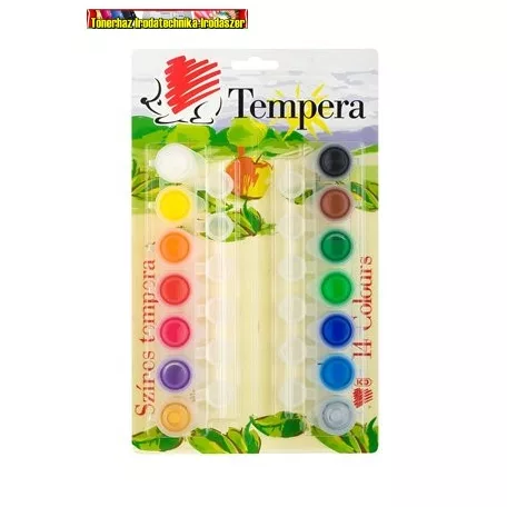 Tempera készlet, 14 darabos, ICO Süni tégelyes 14 x 5 ml