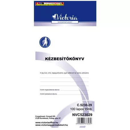 Nyomtatvány, kézbesítőkönyv, 100 lap, VICTORIA, C.5230-29