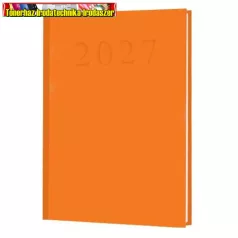   Határidőnapló, naptár, tervező, A5, napi,  narancssárga (2027 évi) (agenda)