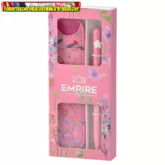   Golyóstoll Burgeon pink 1,0 mm kék tintával, eco bőr tokkal (tollszett)