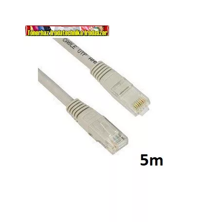 KÁBEL UTP CAT6 PATCH 5M, SZÜRKE