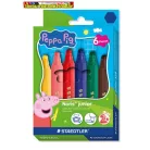 Filctoll készlet, 2,5 mm, kimosható, jumbo, STAEDTLER „Noris® junior 329”, Peppa malac, 6 szín/készlet