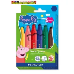   Filctoll készlet, 2,5 mm, kimosható, jumbo, STAEDTLER „Noris® junior 329”, Peppa malac, 6 szín/készlet