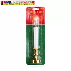   Karácsonyi dísz - sárga LED-es gyertya - fehér / arany - 22 cm (58705)
