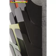   DURABLE FLEXIPLUS 6 Prospektustartó, fali, álló, A4, fekete 6 rekeszes