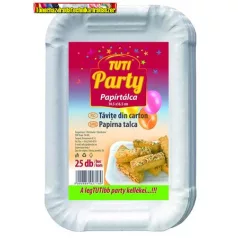 Papírtálca, szögletes,10,5 x16,5 cm, 25 db, TUTI Party