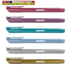   KORES Metallic Style ecsetirón készlet, 6 metál szín (filctoll)