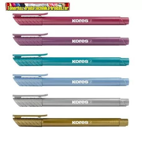 KORES Metallic Style ecsetirón készlet, 6 metál szín (filctoll)