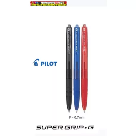 PILOT  Super Grip G Golyóstoll, F 0,7mm (0,22mm vonalvastagság) nyomógombos kül. színben (BPGG-8R-F)