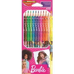   Színes ceruza készlet, háromszögletű, MAPED Barbie, 12 különböző szín