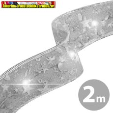 58933C Karácsonyi LED-es szalag - ezüst - 2 m x 5 cm - 2 x AA (elem nem tartozék)