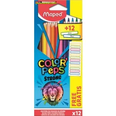   MAPED Color'Peps Strong Színes ceruza készlet, háromszögletű,  12 különböző szín 862725
