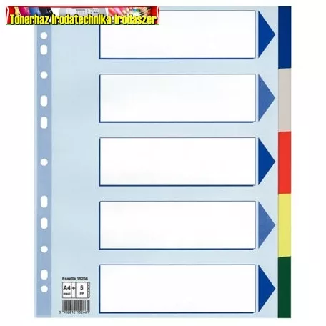 Regiszter, műanyag, A4 Maxi, 5 részes, ESSELTE 15266 ( elválasztó) 